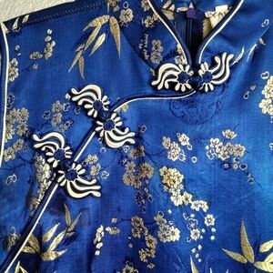 100% Silk Asian Maxi Dress    Size M